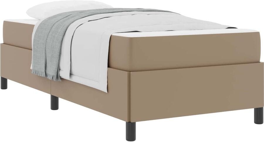 VidaXL Bedframe met matras met matras Cappuccino 90 x 190 cm Kunstleer - Foto 2
