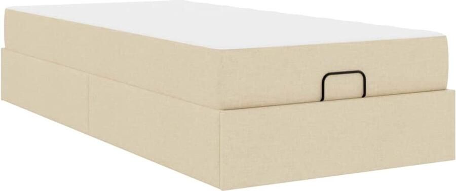 VidaXL Bedframe met matras Crème 80 x 200 cm Stof