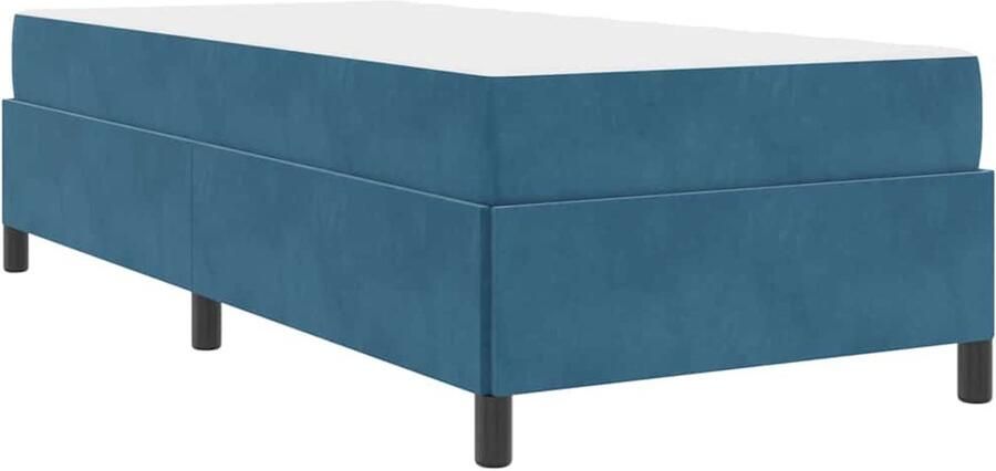 VidaXL Bedframe met matras Donkerblauw en wit 90 x 190 cm Fluweel