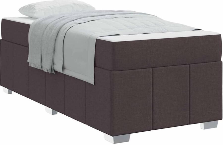 VidaXL Bedframe met matras Donkerbruin 90 x 190 cm Stof