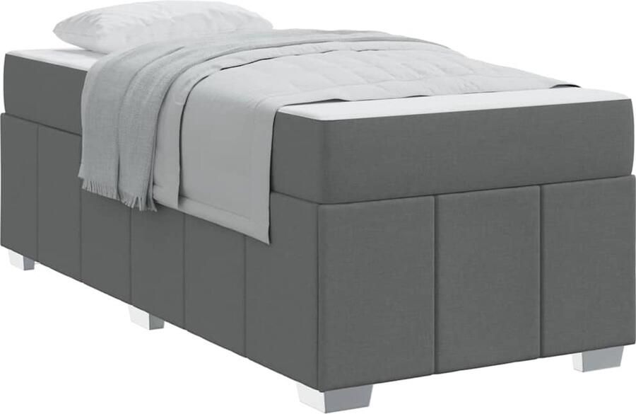 VidaXL Bedframe met matras Donkergrijs 120 x 190 cm Stof