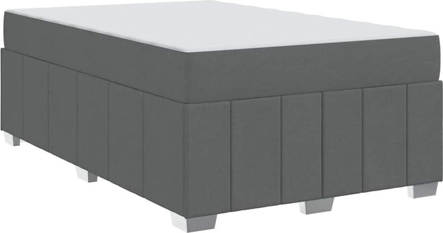 VidaXL Bedframe met matras Donkergrijs 120 x 200 cm Stof