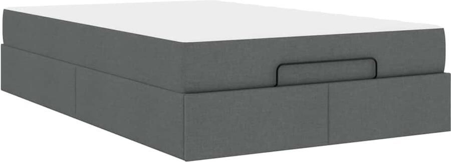 VidaXL Bedframe met matras Donkergrijs 120 x 200 cm Stof - Foto 2