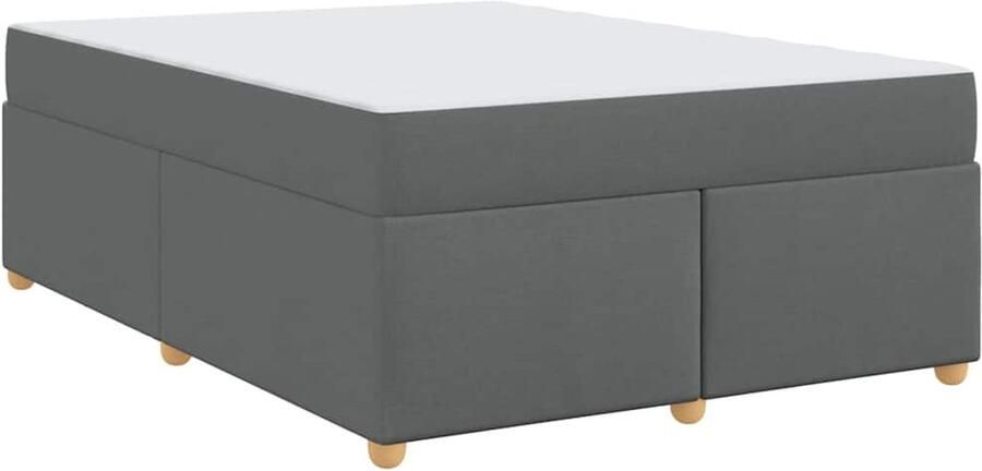 VidaXL Bedframe met matras met matras Donkergrijs 160 x 200 cm Stof