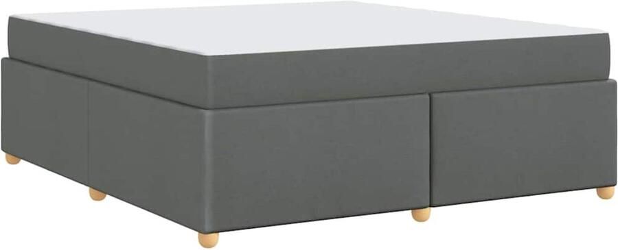 VidaXL Bedframe met matras met matras Donkergrijs 180 x 200 cm Stof