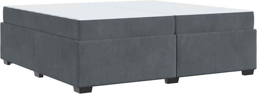 VidaXL Bedframe met matras Donkergrijs 200 x 200 cm Fluweel