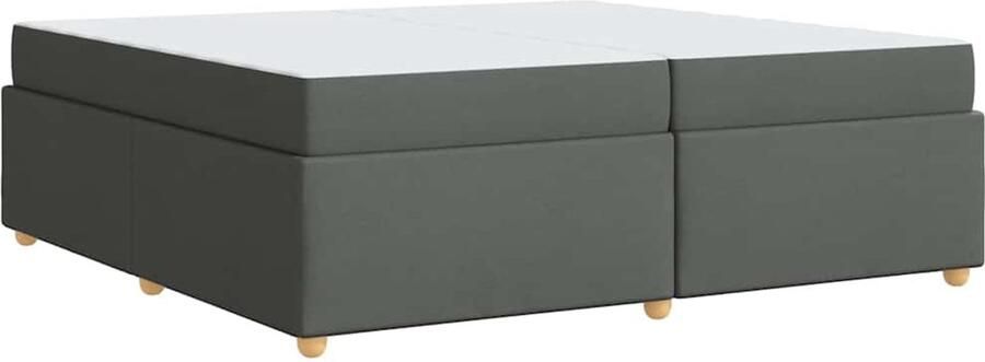 VidaXL Bedframe met matras met matras Donkergrijs 200 x 200 cm Stof