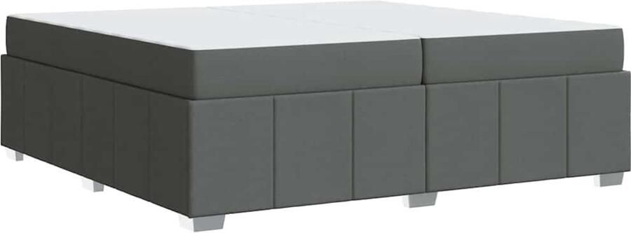 VidaXL Bedframe met matras Donkergrijs 200 x 200 cm Stof