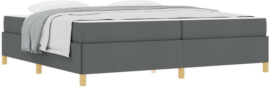 VidaXL Boxspring bed met matras Donkergrijs 200 x 200 cm Stof - Foto 3