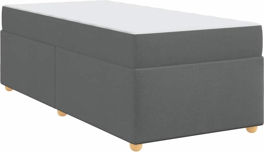 VidaXL Bedframe met matras Donkergrijs 80 x 200 cm Polyester