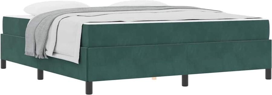 VidaXL Bedframe met matras Donkergroen en Wit 180 x 200 cm Fluweel