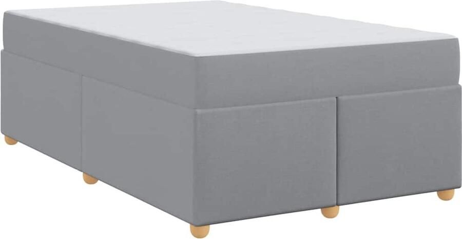 VidaXL Bedframe met matras met matras Lichtgrijs 120 x 200 cm Stof
