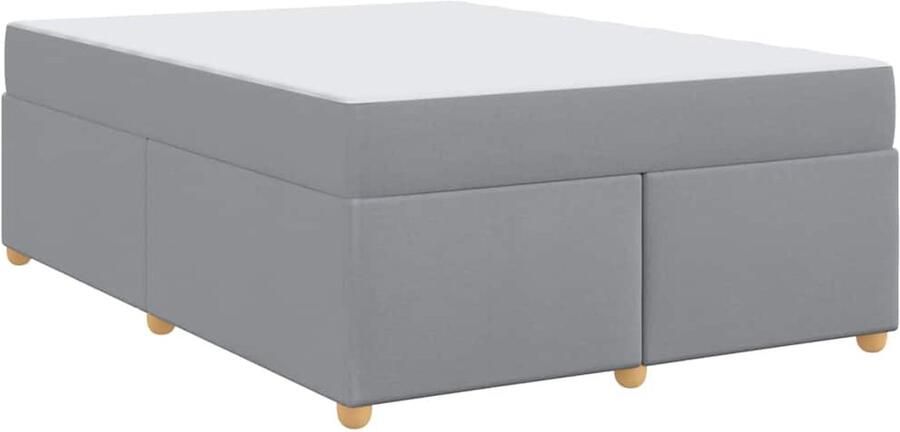 VidaXL Bedframe met matras met matras Lichtgrijs 160 x 200 cm Stof