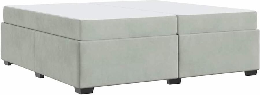 VidaXL Bedframe met matras Lichtgrijs 200 x 200 cm Fluweel