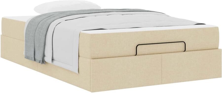 VidaXL Bedframe met matras met matras 2 pcs Crème Stof - Foto 2