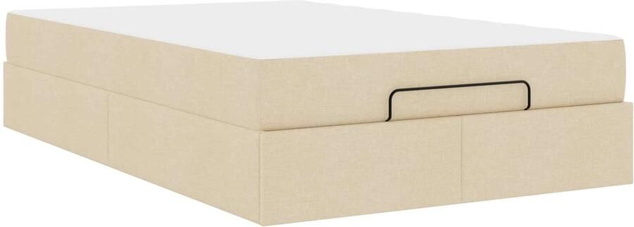 VidaXL Bedframe met matras met matras 2 pcs Crème Stof - Foto 2