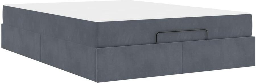 VidaXL Bedframe met matras met matras 2 pcs Dim Grijs Fluweel - Foto 2
