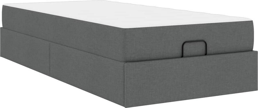 VidaXL Bedframe met matras met matras 2 pcs Dim Grijs Stof - Foto 3