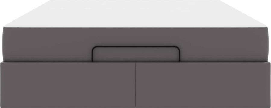 VidaXL Bedframe met matras met matras Grijs 140 x 200 cm Kunstleer - Foto 3