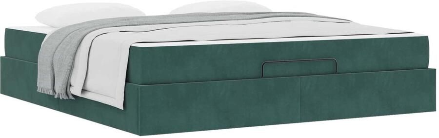 VidaXL Bedframe met matras met matras 2 pcs Groen Fluweel - Foto 5