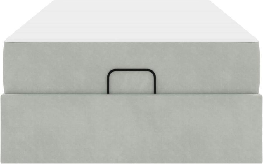 VidaXL Bedframe met matras met opslag Lichtgrijs 90 x 190 cm Fluweel - Foto 2