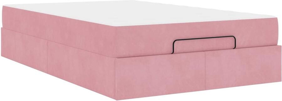VidaXL Bedframe met matras met opslag Roze 140 x 190 cm Fluweel - Foto 3