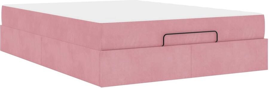 VidaXL Bedframe met matras met matras 2 pcs Roze Fluweel - Foto 2