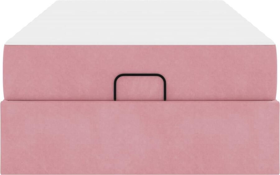 VidaXL Bedframe met matras met opslag Roze 90 x 190 cm Fluweel - Foto 2