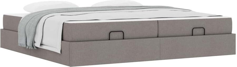 VidaXL Bedframe met matras met matras 2 pcs Taupe Stof - Foto 2