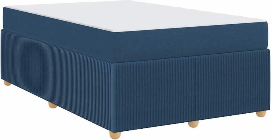 VidaXL Bedframe met matras met matras Blauw 120 x 190 cm Stof - Foto 2