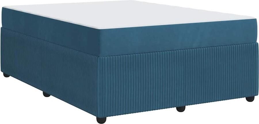 VidaXL Bedframe met matras met matras Blauw 140 x 200 cm Fluweel