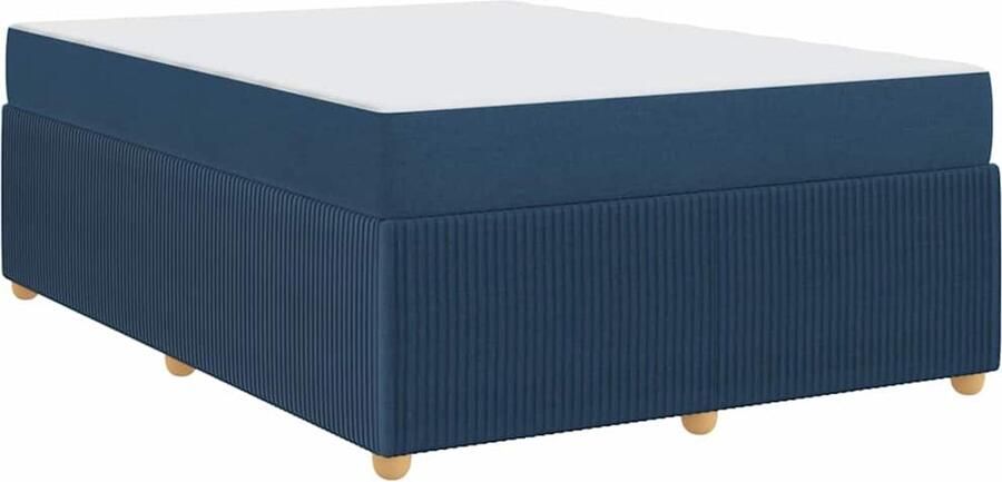 VidaXL Bedframe met matras met matras Blauw 160 x 200 cm Stof - Foto 2