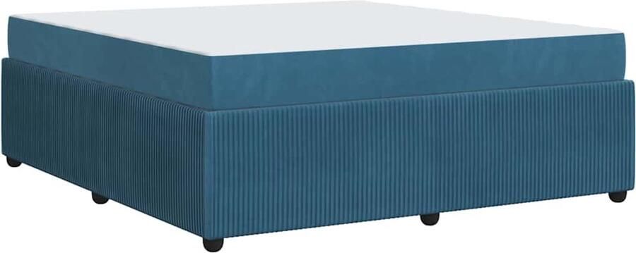 VidaXL Bedframe met matras met matras Blauw 180 x 200 cm Fluweel