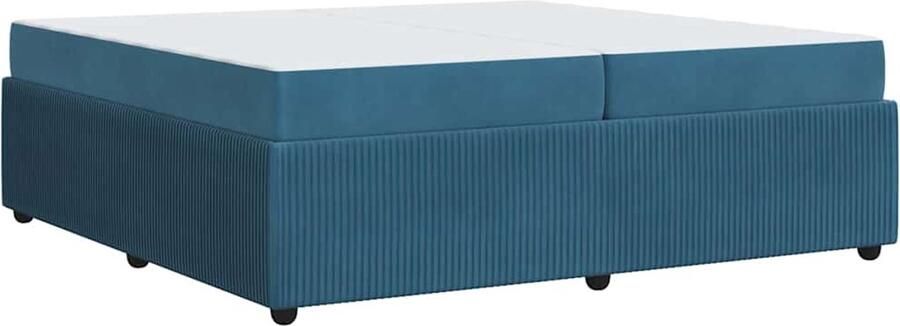 VidaXL Bedframe met matras met matras Blauw 200 x 200 cm Fluweel