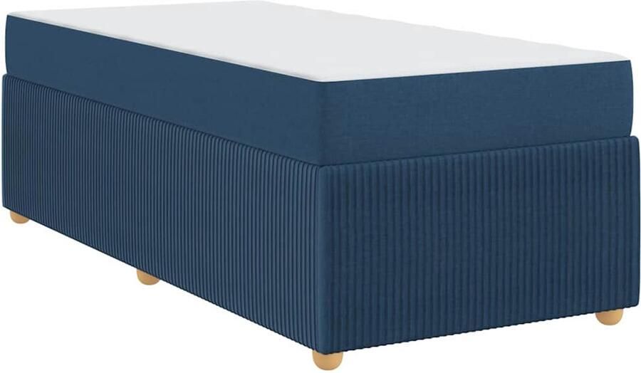 VidaXL Bedframe met matras met matras Blauw 100 x 200 cm Stof