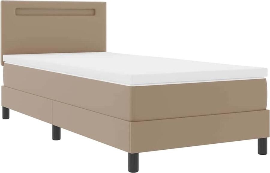 VidaXL Bedframe met matras met matras Cappuccino 90 x 190 cm Kunstleer
