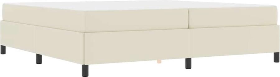 VidaXL Bedframe met matras met matras Crème 200 x 200 cm Kunstleer
