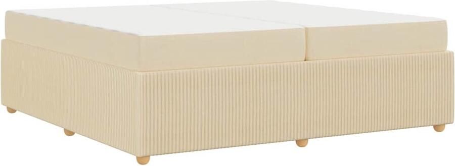 VidaXL Bedframe met matras met matras Crème 200 x 200 cm Stof
