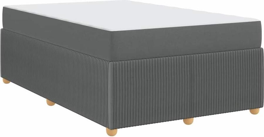 VidaXL Bedframe met matras met matras Donkergrijs 120 x 200 cm Stof