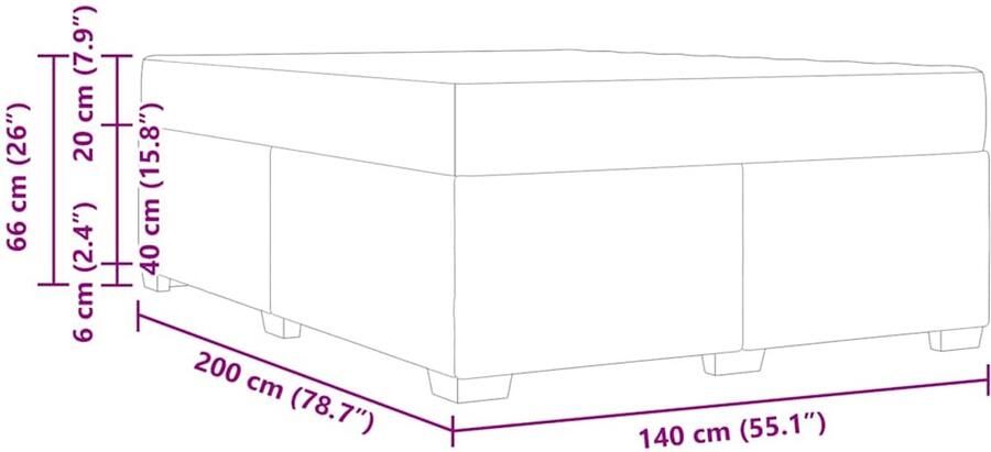 VidaXL Bedframe met matras met matras Donkergrijs 140 x 200 cm Fluweel