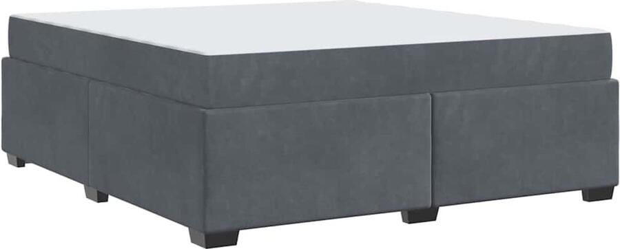 VidaXL Bedframe met matras met matras Donkergrijs 180 x 200 cm Fluweel