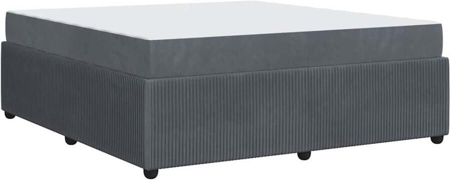 VidaXL Bedframe met matras met matras Donkergrijs 180 x 200 cm Fluweel