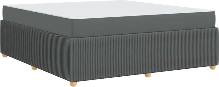 VidaXL Bedframe met matras met matras Donkergrijs 180 x 200 cm Stof