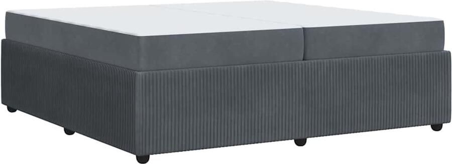 VidaXL Bedframe met matras met matras Donkergrijs 200 x 200 cm Fluweel