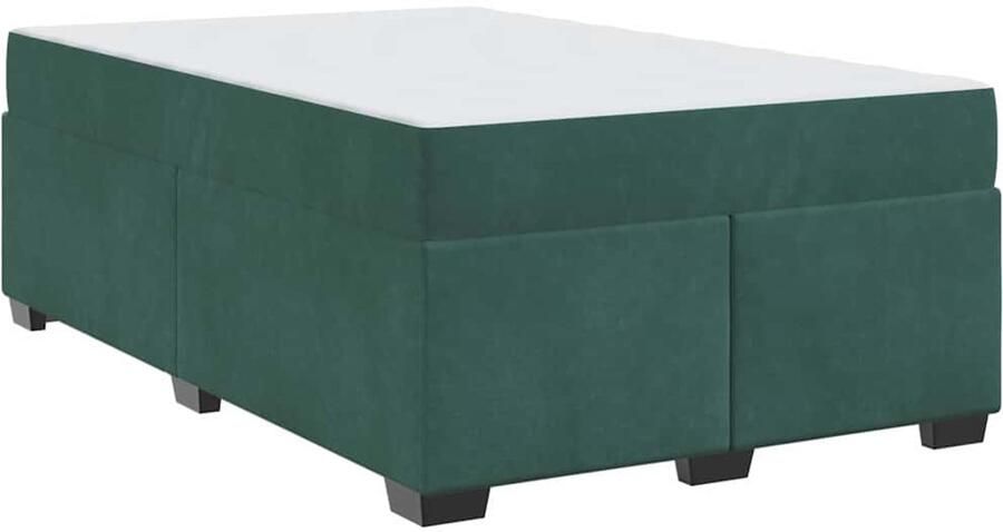 VidaXL Bedframe met matras met matras Donkergroen 120 x 200 cm Fluweel