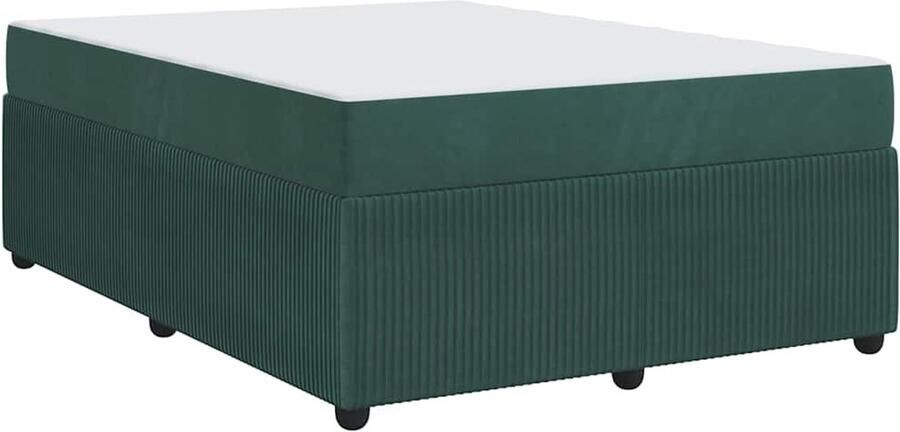 VidaXL Bedframe met matras met matras Donkergroen 160 x 200 cm Fluweel