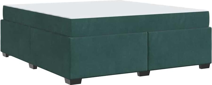 VidaXL Bedframe met matras met matras Donkergroen 180 x 200 cm Fluweel