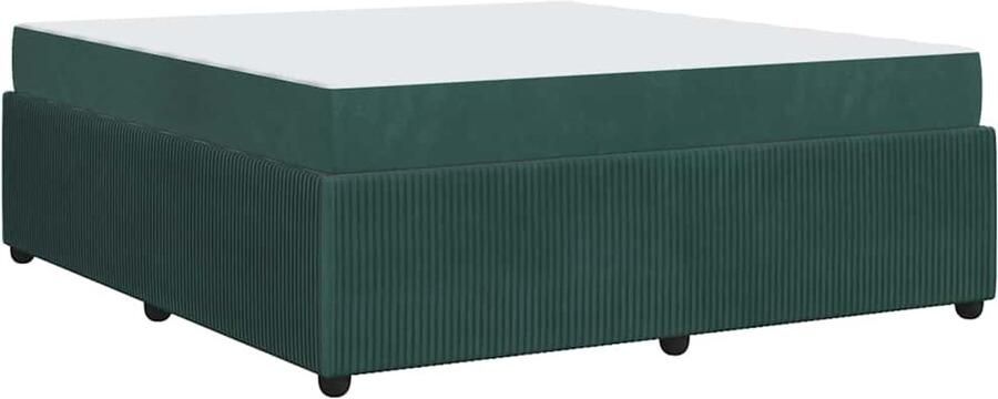 VidaXL Bedframe met matras met matras Donkergroen 180 x 200 cm Fluweel