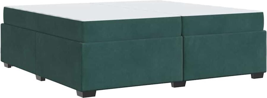 VidaXL Bedframe met matras met matras Donkergroen 200 x 200 cm Fluweel
