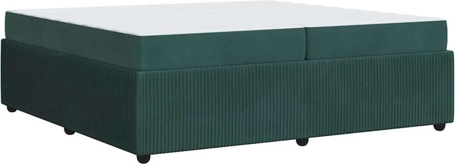 VidaXL Bedframe met matras met matras Donkergroen 200 x 200 cm Fluweel